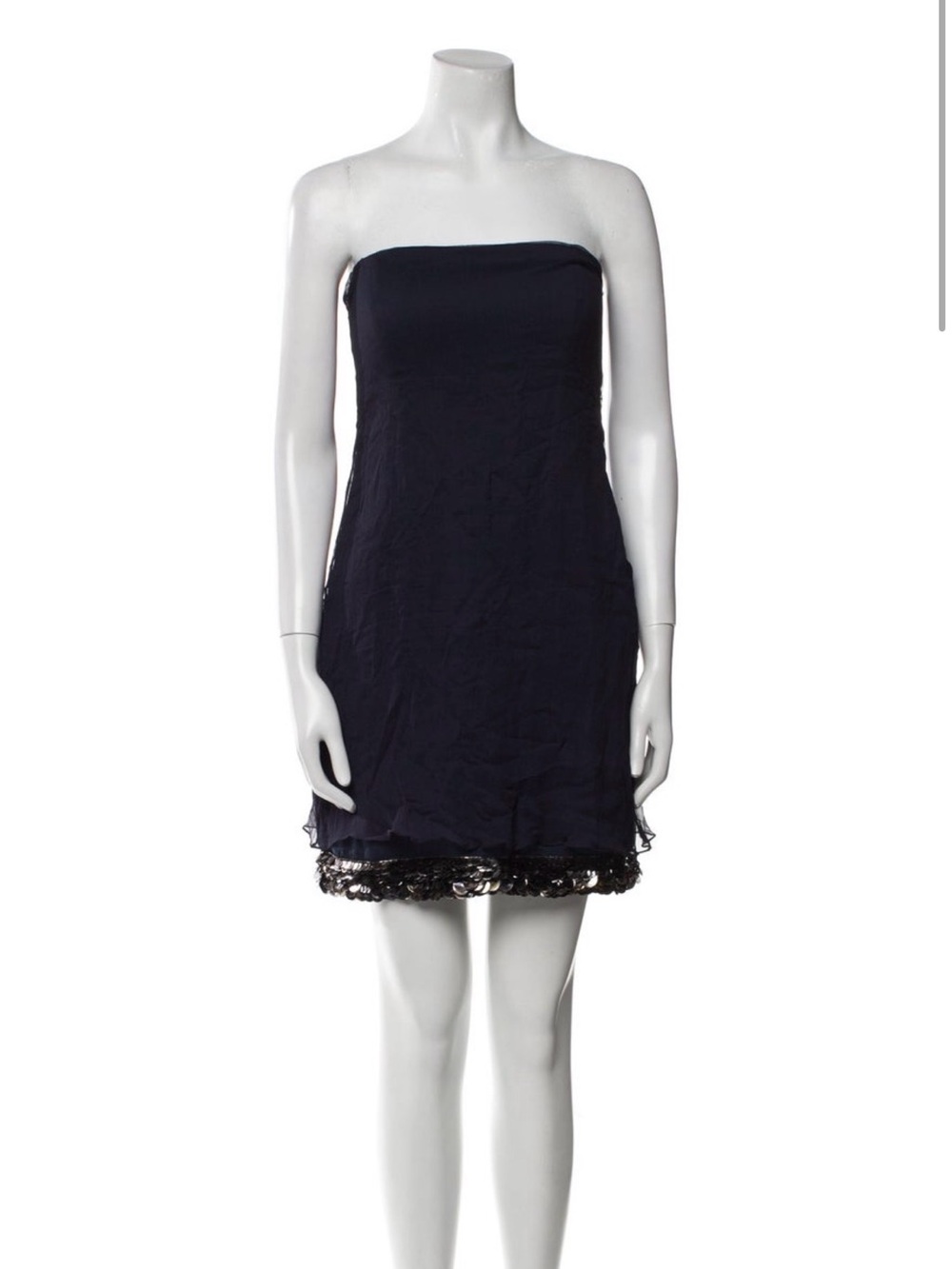 Carlos Miele Strapless Silk Dress with Sequin Hem